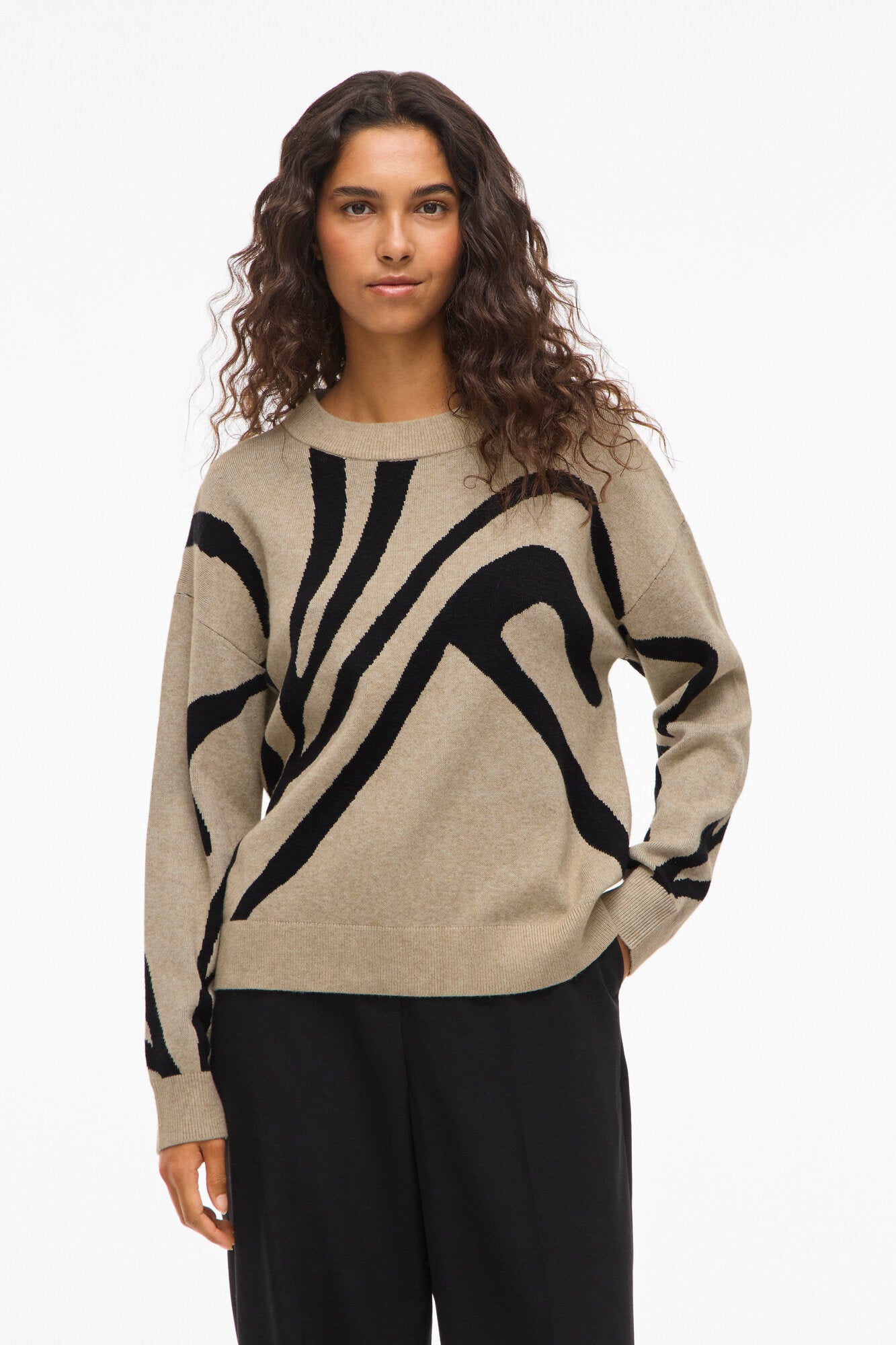 Vitif jacquard strik - Natural Melange